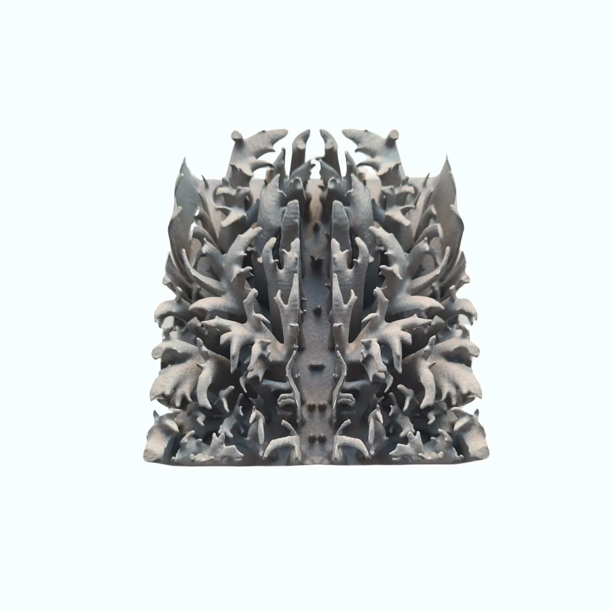 Heat sink created with generative design printed in metal